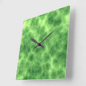 抽象芸術手続き型クランプルグリーン スクエア壁時計 (傾斜)