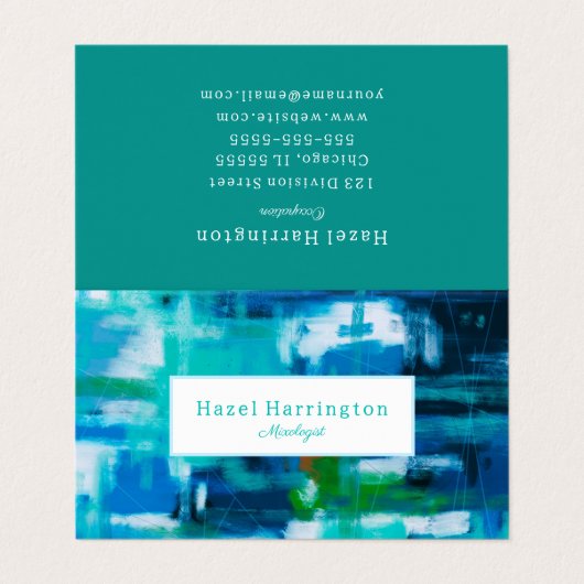 抽象芸術折り畳み名刺カスタマイズ可能なブルース 名刺 (外部フラット)