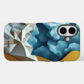 抽象芸術折り紙スカイアンド金ゴールド Case-Mate iPhoneケース (裏面 (横))