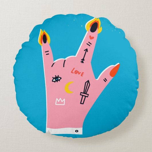 抽象芸術指 ラウンドクッション (正面)