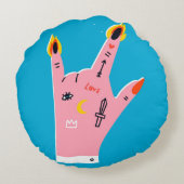 抽象芸術指 ラウンドクッション (裏面)