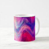 抽象芸術数々のの明るいピンク色の背景エレグ コーヒーマグカップ (正面右)