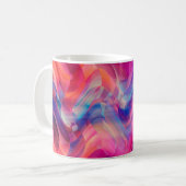 抽象芸術数々のの明るいピンク色の背景エレグ コーヒーマグカップ (正面左)