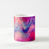 抽象芸術数々のの明るいピンク色の背景エレグ コーヒーマグカップ (中央)