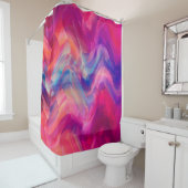 抽象芸術数々のの明るいピンク色の背景エレグ シャワーカーテン (インサイチュ)
