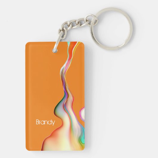 抽象芸術数々のア絵を描ートカラー キーホルダー (裏面)