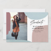 抽象芸術数々のカラフル写真卒業 案内状 (正面)