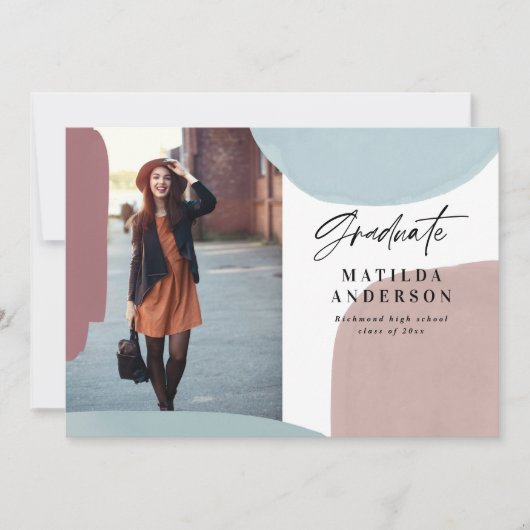 抽象芸術数々のカラフル写真卒業 案内状 (正面)