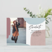 抽象芸術数々のカラフル写真卒業 案内状 (スタンド正面)