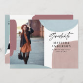 抽象芸術数々のカラフル写真卒業 案内状 (正面/裏面)