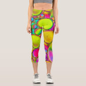 抽象芸術数々のカラーのスプラッシュデザイン カプリレギンス (正面)