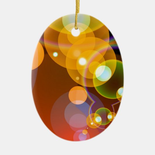 抽象芸術数々のカラーのフレア セラミックオーナメント (正面)