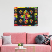 抽象芸術数々のカラーのプラス記号フローラアート キャンバスプリント (インサイチュ (リビング))