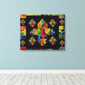 抽象芸術数々のカラーのプラス記号フローラアート キャンバスプリント (インサイチュ (ウッドフロア))