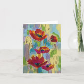 抽象芸術数々のカラーのポピーノートカード ノートカード (正面)