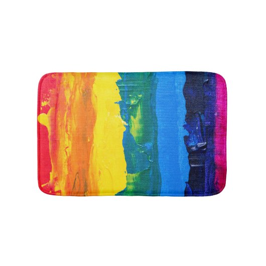 抽象芸術数々のカラーストライプデザイン バスマット (正面)