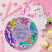 抽象芸術数々のカラーハッピーバースデー《写真》ぼけ味バブル ペーパープレート (パーティー)