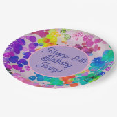 抽象芸術数々のカラーハッピーバースデー《写真》ぼけ味バブル ペーパープレート (アングル)