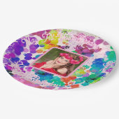 抽象芸術数々のカラーハッピーバースデー《写真》ぼけ味写真 ペーパープレート (アングル)