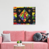 抽象芸術数々のカラーフローラアート(20 X 16) キャンバスプリント (インサイチュ (リビング))