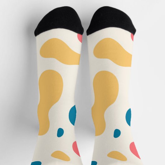 抽象芸術数々のカラー図形のアート ソックス (上部)