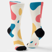 抽象芸術数々のカラー図形のアート ソックス (傾斜あり)