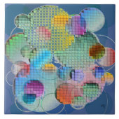 抽象芸術数々の円色 タイル (正面)