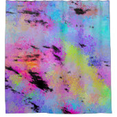 抽象芸術数々の斑色 シャワーカーテン (正面)