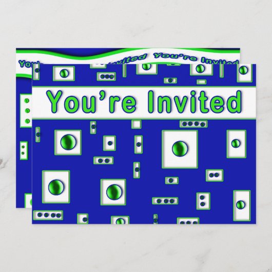 抽象芸術数々の目的招待状- 招待状 (正面/裏面)