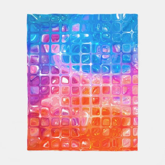 抽象芸術数々の背景。色付きモザイク フリースブランケット (正面)