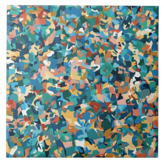 抽象芸術数々の色のアートをシャツとホームデコール。 タイル (正面)