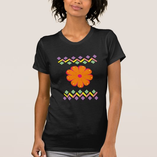 抽象芸術数々の色のオレンジ色の画像 Tシャツ (正面)