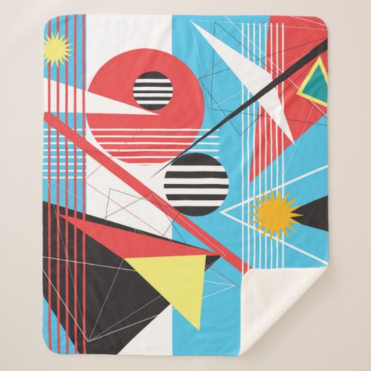 抽象芸術数々の色のジオメトリオブジェクトの背景 シェルパブランケット (正面)