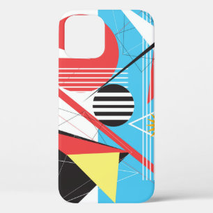抽象芸術数々の色のジオメトリオブジェクトの背景 iPhone 12ケース