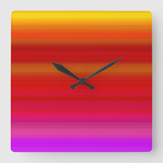抽象芸術数々の色のストライプ スクエア壁時計 (正面)