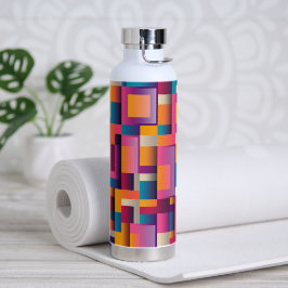 抽象芸術数々の色の図形 ウォーターボトル