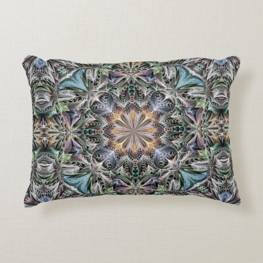 抽象芸術数々の色の多肉性ガーデンロゼット アクセントクッション (正面)