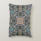 抽象芸術数々の色の多肉性ガーデンロゼット アクセントクッション (裏面(縦))