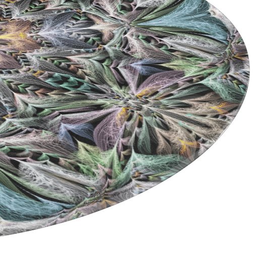 抽象芸術数々の色の多肉性ガーデンロゼット カッティングボード (角)