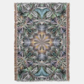 抽象芸術数々の色の多肉性ガーデンロゼット スローブランケット (正面縦)