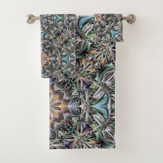 抽象芸術数々の色の多肉性ガーデンロゼット バスタオルセット (インサイチュ)