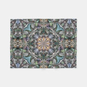 抽象芸術数々の色の多肉性ガーデンロゼット フリースブランケット (正面(横))