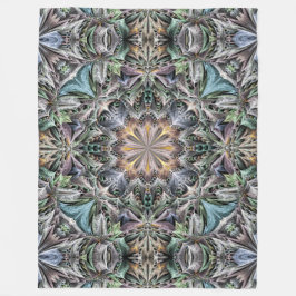 抽象芸術数々の色の多肉性ガーデンロゼット フリースブランケット