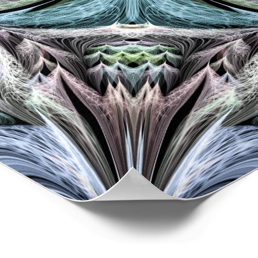 抽象芸術数々の色の多肉性ガーデンロゼット ポスター (角)