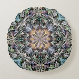 抽象芸術数々の色の多肉性ガーデンロゼット ラウンドクッション