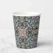 抽象芸術数々の色の多肉性ガーデンロゼット 紙コップ (裏面)