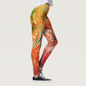 抽象芸術数々の色の大理石渦巻きパターン レギンス (右)