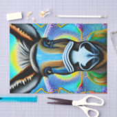 抽象芸術数々の色の小さなロバ 薄葉紙 (クラフト)