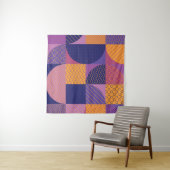 抽象芸術数々の色の幾何学的ヴィンテージパターン タペストリー (インサイチュ(横))