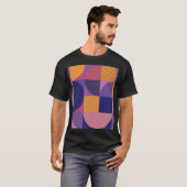 抽象芸術数々の色の幾何学的ヴィンテージパターン Tシャツ (正面フル)